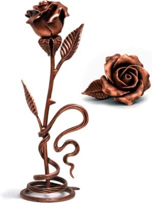 Handcrafted Copper Metal Rose with ...