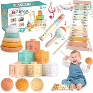 6-in-1 Montessori Baby Toy Set with...