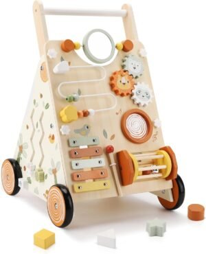 Pithfor Wooden Baby Push Walker wit...