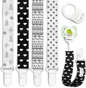 PUTSKA Pacifier Clips, 4-Pack Unise...