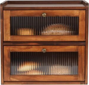 Sunhoo Vintage Wooden Bread Box (2-...