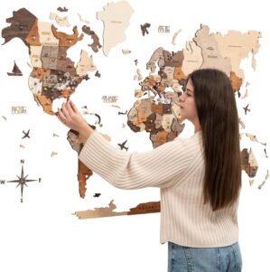 Enjoy The Wood 3D Wooden World Map ...