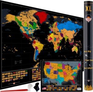 XL Scratch-Off World Map Poster –...
