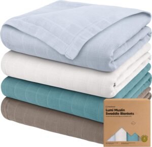 4-Pack Muslin Swaddle Blankets for ...