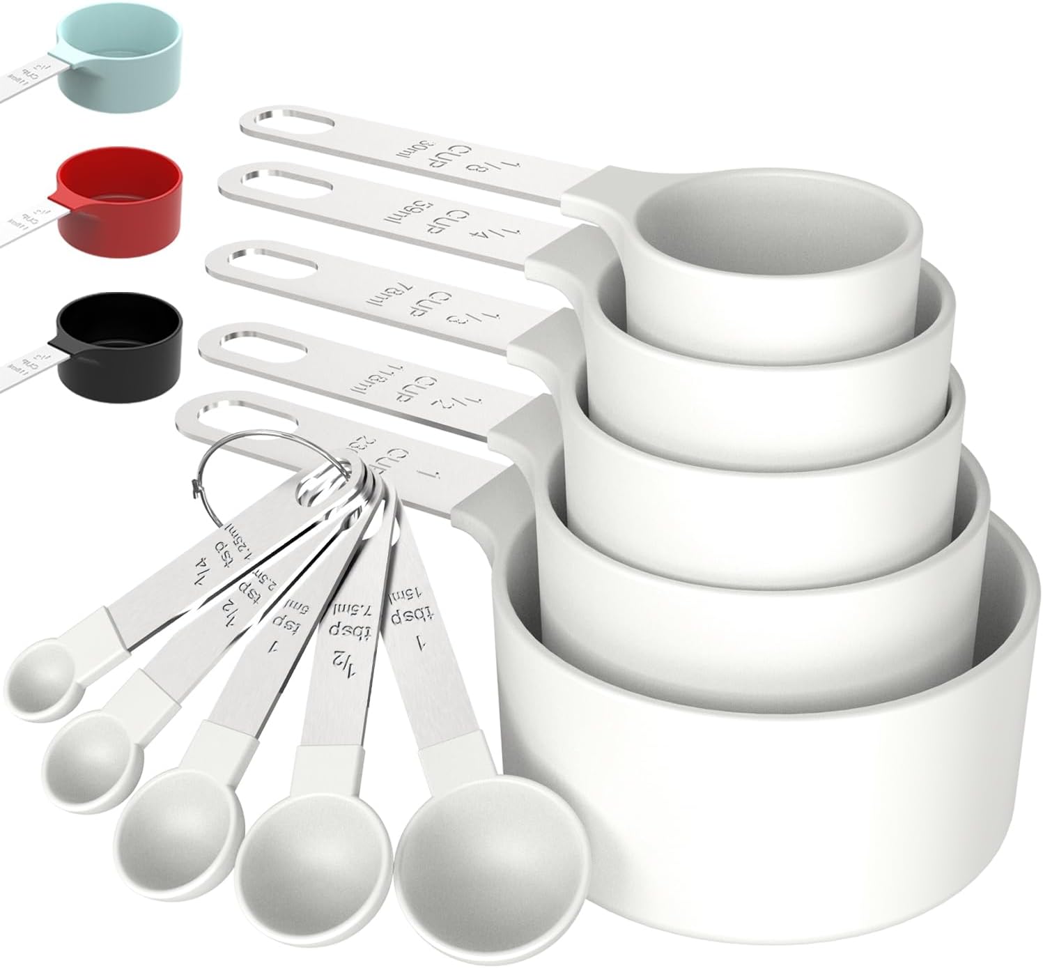 TILUCK Stackable Measuring Cups & Spoons Set (Stainless Steel)