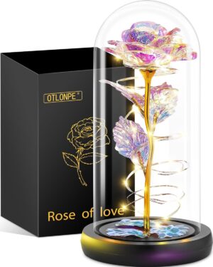 Otlonpe Forever Glass Rose Flower L...