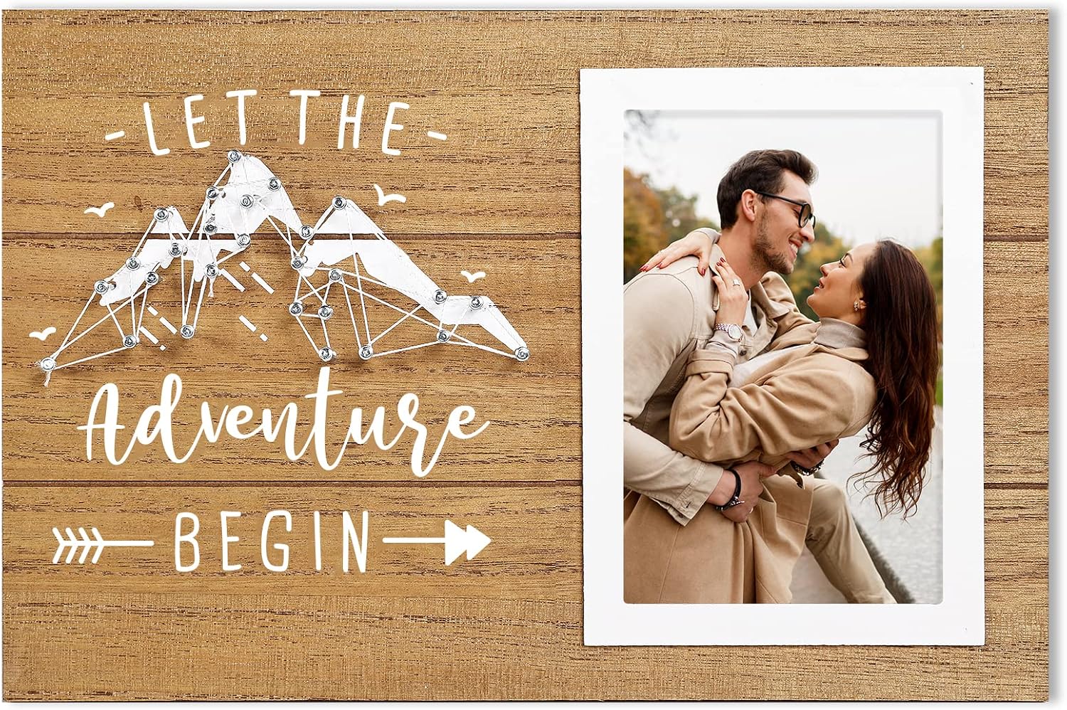 ELEGANTPARK Engagement Picture Frame — Let The Adventure Begin (4x6)
