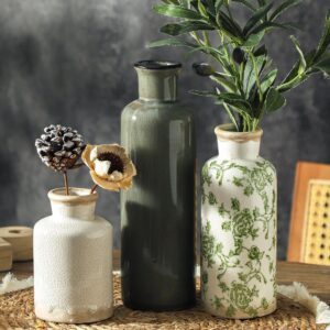 Vintage Ceramic Vase Set of 3 (Gree...