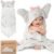 KeaBabies Organic Cotton Hooded Baby Towel (Large, Ella)