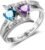 Customized Birthstone Rings for Women – Personalized Mother’s Day Gifts, Mother-Daughter or BFF Promise Rings, Custom Name Engraved Rings for Christmas, Engagement, Anniversary & Friendship Gifts