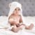 BY LORA Personalized Hooded Baby Towel, Embroidered, Brown Ear