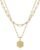 M MOOHAM Dainty Initial Necklaces for Women, 14K-Gold-Plated Layering Necklace for Women Cute Hexagon Letter Initial Necklace Layered Necklaces for Womens Teen Girl Gifts