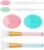 2pcs Exfoliating Lip Brush + 2pcs Cleansing Brush + 2pcs Face Mask Brush, Silicone Facial Scrubber Tool for Blackhead Removal, Gentle Exfoliator & Deep Cleansing, Skincare Massage Brush Set