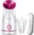 Amconsure Facial Steamer – Nano Ionic Face Steamer Warm Mist Steamer for Home Sauna SPA, Humidifier for Face Steamer for Deep Cleaning Unclogs Pores Sinuses – Bonus 5 Piece Stainless Steel Skin Kit