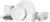 Amazon Basics 16-Piece Porcelain Dinnerware Set, Microwave and Dishwasher Safe, Service for 4, Plates, Bowls and Mugs, White