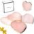 4PCS Rose Quartz Agate Heart Pink Geode Stone Drink Coaster Gift Box, Crystal Decoration for Birthday, Christmas, Valentine’s Day, Wedding, Coffee Table