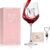 Personalized Crystal Wine Glass Gifts for Women with Rhinestone Stem, 24 oz Custom Initial A-Z Wine Glass with Floral Design, Heart-Shaped Stopper, Birthday Gifts for Women Mom Wife Sister Best Friend