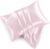 Blush Pink Satin Pillowcase with Zipper (Set of 2)