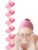 EUICAE Spa Headband Pack of 6 All Pink Sweat Head Towels – Non-slip, Stretchable, Washable Makeup Headbands for Face Wash, Facial Treatment, Sports
