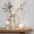 White Ceramic Vase Set of 3 in Beige, Modern Aesthetic Stone-Look Textured Pottery Vases for Shelf & Bookshelf Home Decor, Neutral Minimalist Decorative Vases for Flowers & Pampas Grass