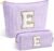 Initial Makeup Bag – Cosmetic Bag Pink Make Up Bags Travel Toiletry Organizer Monogram Cute Makeup Bag for Girls Birthday Gifts for Women Teen Girl Personalized Gift(Purple E)