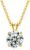 TUHE Moissanite Necklace 0.1-12 Carats 18K Gold Vermeil 925 Sterling Silver Necklace 3-15MM Solitaire D Color VVS1 Round Lab Created Moissanite Pendant Dainty Gold Necklaces for Women Jewelry Gifts