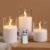 Eywamage Clear Glass Flameless Candles with Remote – Set of 3, White Flickering LED Pillar Candles