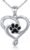 Ladytree S925 Sterling Silver Puppy Dog Cat Pet Paw Print Pendant Necklace 18 inches
