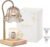 Candeldo Candle Warmer Lamp with Timer – Gold Flower Glass Shade, Dimmable