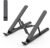 Laptop Stand for Desk, Adjustable Laptop Riser ABS+Silicone Foldable Portable Laptop Holder, Ventilated Cooling Pad Notebook Stand for 10-15.6” Laptops,Tablet-Black