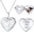 U7 Women Locket Necklace Platinum 14K Gold Photo Lockets that Hold Picture,Chain 20 Inch Personalized Gift Custom Love Heart Image Necklaces