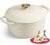 Overmont Enameled Cast Iron Dutch Oven – 5.5QT Pot with Lid Cookbook & Cotton Potholders – Heavy-Duty Cookware for Braising, Stews, Roasting, Sourdough Baking White