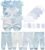 Kiddiezoom Unisex Baby Layette Essentials Giftset Clothing Set 19-Piece For Newborn Baby