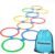 Hopscotch Rings, 1-Set – 10 Round Hoops (11-inch) + 15 Connectors, Agility Rings for Kids, Builds Gross Motor Skills, Preschool & Kindergarten PE, Indoor/Outdoor Playground Obstacle Course