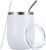 MEWAY Stemless 12 OZ Wine Tumbler Glasses with Lid -Insulated Double Wall Vacuum Stainless Steel Travel Tumbler with Straw,for Woman Under 10 dollars (White,1)