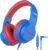 iClever Kids Headphones for School Travel, Safe Volume Limited, HD Mic Stereo Sound Over-Ear Girls Boys Headphones for Kid, FunShare Foldable 3.5mm Wired for iPad Computer, HS19