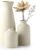 CEMABT Beige Ceramic Vase Set of 3 – Small Boho Farmhouse Flower Vases for Décor