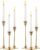2 Sets(6 Pcs) Brass Gold Metal Taper Candle Holders Candlestick Holders, Vintage Modern Decorative Centerpiece Candlestick Holders for Table Mantel Wedding Housewarming Gift
