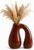 Brown Ceramic Decorative Vase, 7.5″ Sculptural Boho Shelf Decor | Glossy chocolate glaze, sculptural arch handle – earthy accent for shelves, entryways and coffee tables