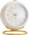 rjuwurv Metal Desk Clock, Retro Bedroom Table Vintage Analog Alarm Clock, Silent Non-Ticking Gold Clock, Bedside Décor(Milk White)