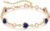 LOUISA SECRET Birthstone Bracelets for Women, 925 Sterling Silver/Rose Gold Plated Heart Link Bracelet, Adjustable Personalized Anniversary Birthday Jewelry Gift for Mom Wife Daughter