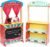 Rundad Wooden Puppet Theater Bonus 2 Hand Puppet, Double-Sided Lemonade Stand & Puppet Show Theater for Kids, Wood Deluxe Children Puppet Theatre Toy with Chalkboard