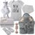 Baby Boy Girl Gift Box Set Newborn Baby Blanket, Newborn Lovey Security Blanket, Baby Wooden Rattle Toy, New Born Clothes Bibs Socks