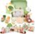 hahaland 9-in-1 Newborn Baby Gift Set (Swaddle, Rattle Socks, Crinkle Books, Milestone Card)