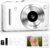 Digital Camera 4K Autofocus Vlogging Camera for Photography with 16X Zoom Anti Shake, 32GB Card, 48MP Compact Portable Point and Shoot Camera for Kids Boys Girls Teens Beginner（White）