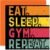 Birthday Card Funny for Her or Him – Eat, Sleep, Gym, Repeat – Happy Birthday Cards for Workout Fitness Lovers Gifts, 5.7 x 5.7 Inch Birthday Greeting Cards for All Occasions Kids or Adult