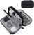 Portable Electronics Travel Organizer with Double Layer Design, Waterproof Electronic Organizer to Hold USB Flash Drive, Cords, Chargers, Phones, Earphones, Power Banks, Mouse, and SD Card Black