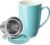 Sweese 15oz Porcelain Tea Mug with Infuser and Lid – Microwave Safe, Ergonomic Handle, Lead-Free Glaze, for Loose Leaf Tea