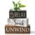 Alynsehom 4-Piece Wooden Bathroom Shelf Décor – Rustic Signs with Faux Eucalyptus