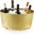 Twine Gold Hammered Tub – Large Drink Beverage Tub Chiller, Wine, Beer & Drink Bucket for Parties in 4 Gallon Capacity, Gold